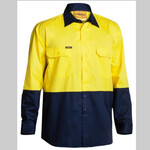 BISLEY 2 TONE COOL LIGHTWEIGHT DRILL SHIRT - LONG SLEEVE